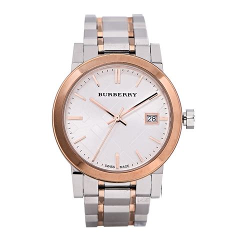 BURBERRY Stainless Steel 34mm The City Quartz Watch.